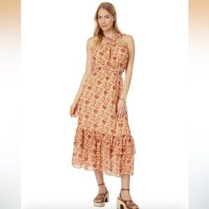 PAIGE Florencia Dress NWOT - Medium Maxi Burnt Orange Ruffle